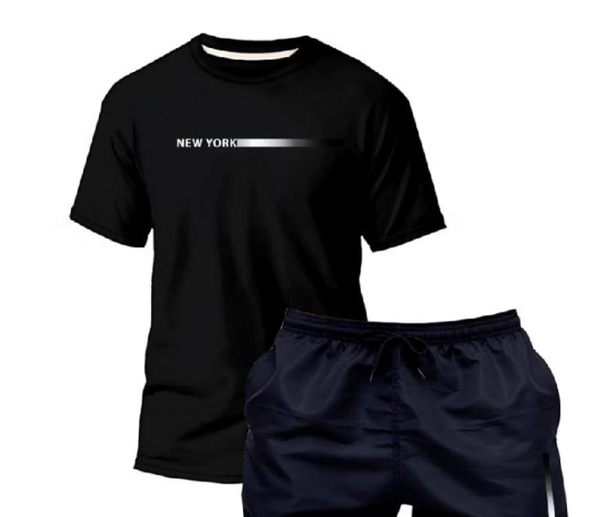 Kit Camiseta Unissex Casual Algodão Básica Premium Estilo + Short Tactel Piscina Corrida Mauricinho
