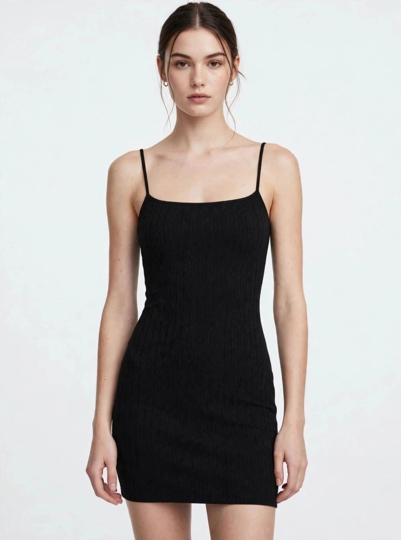 Vestido Tubinho Canelado Midi Alcinha