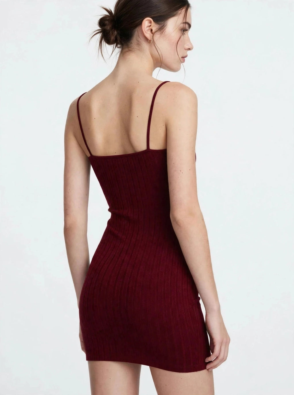 Vestido Tubinho Canelado Midi Alcinha