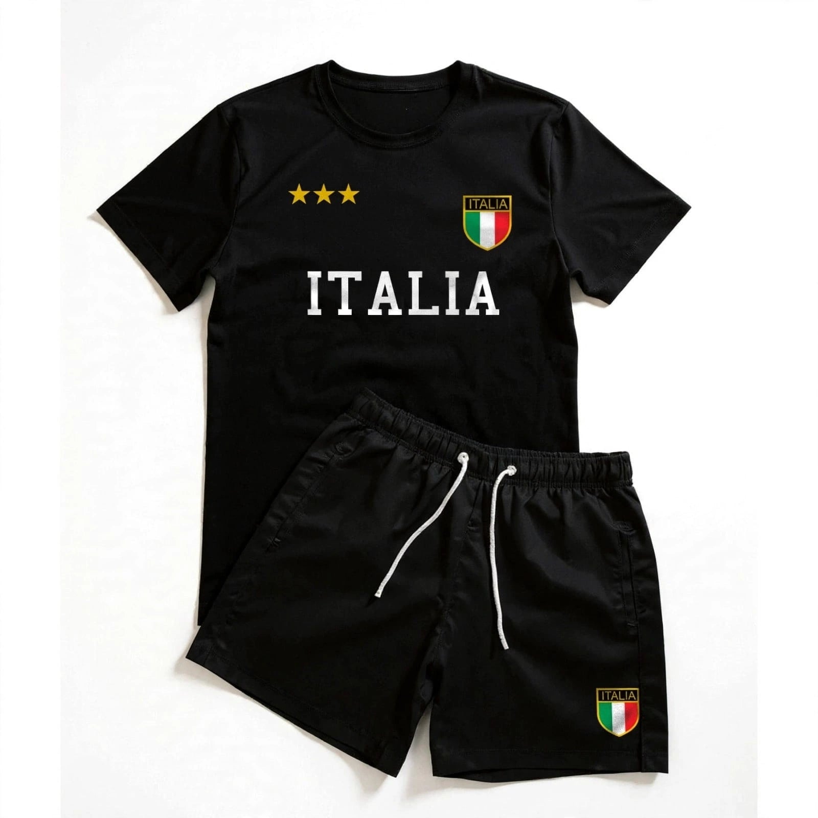 Kit Conjunto Masculino Estampa Itália Street + Bermuda