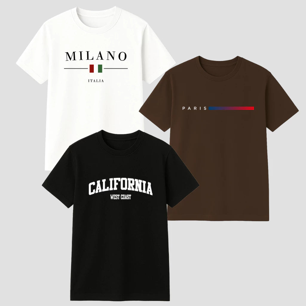 Kit 3 Camisetas Milano Páris