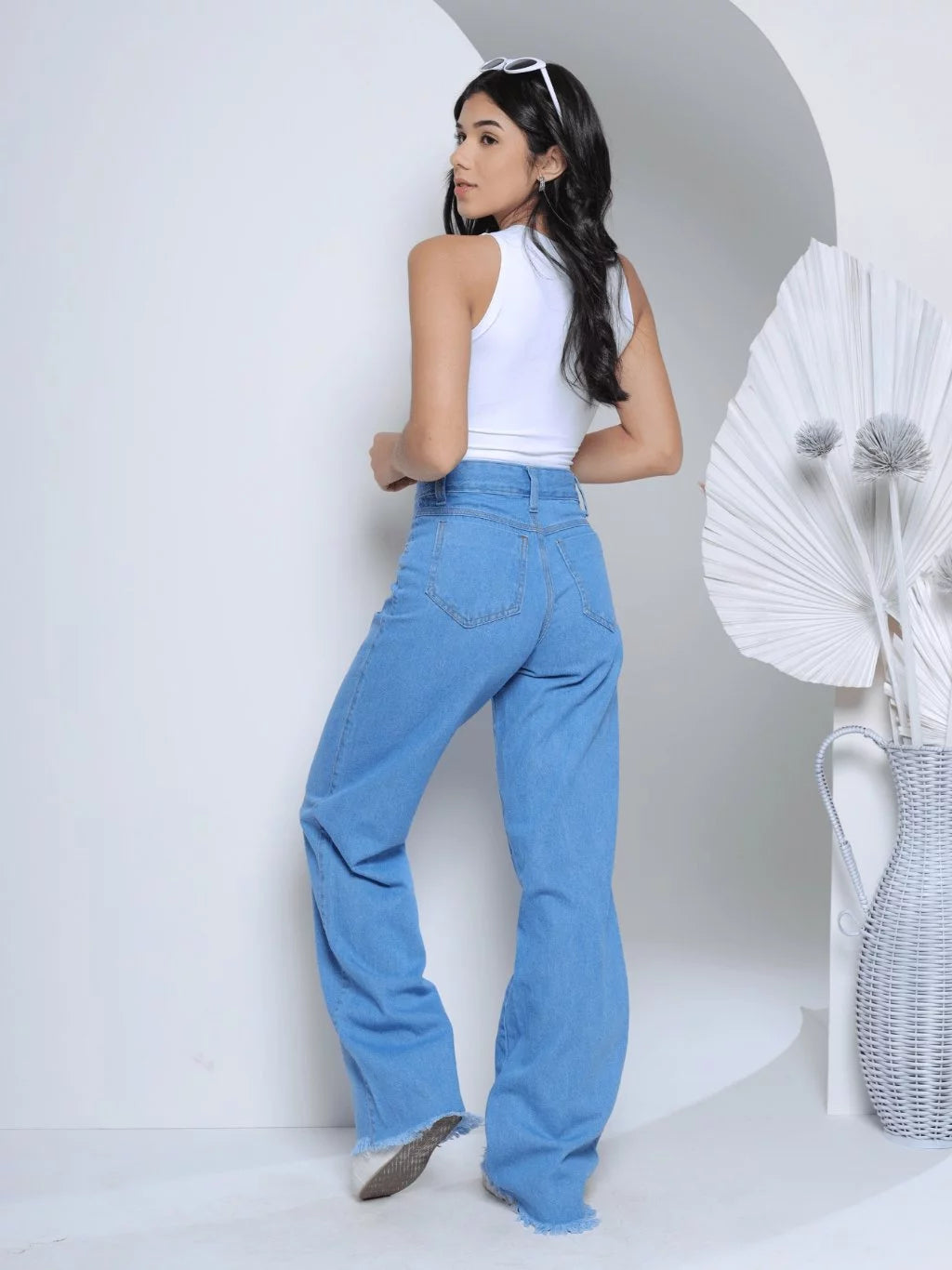 Calça Jeans Wide Leg Juvenil